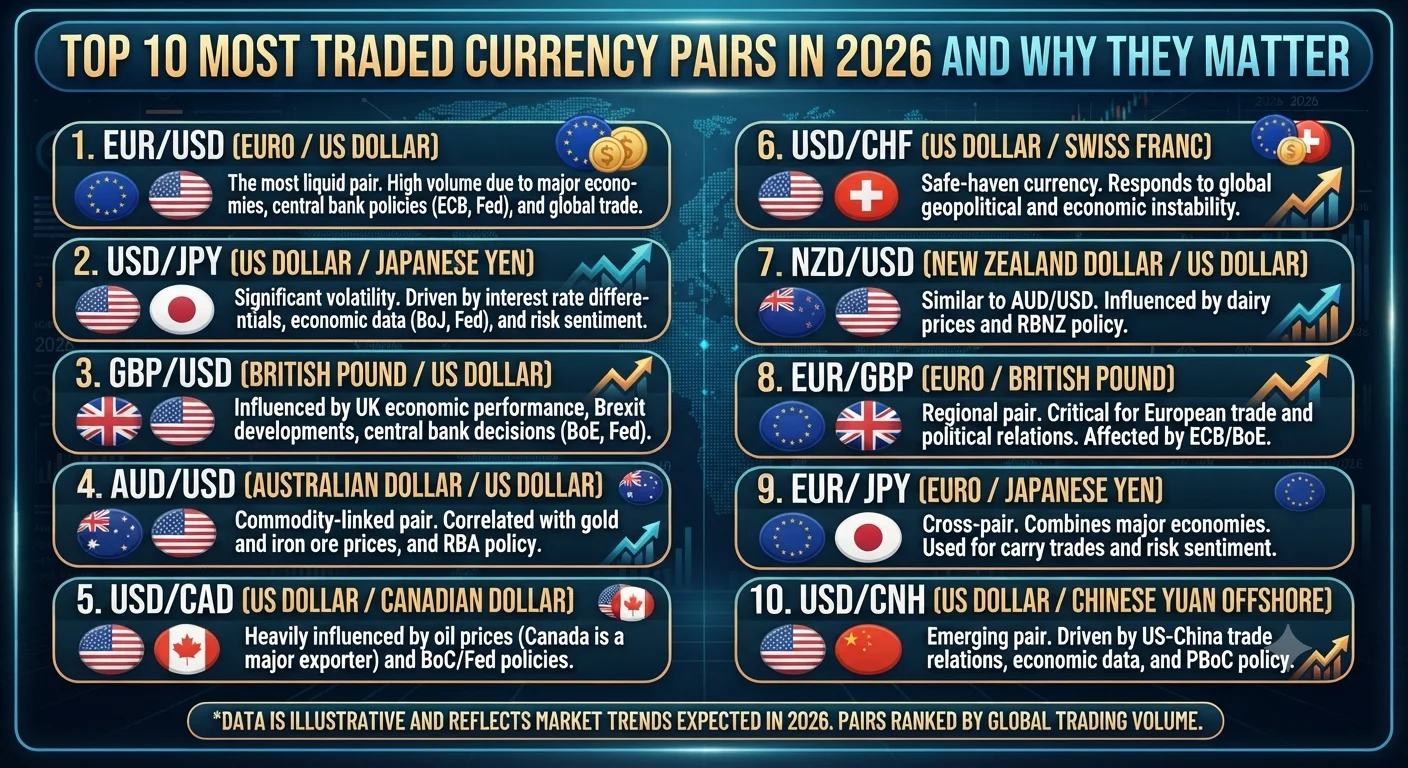 Top 10 Most Traded Currency Pairs in 2026 and Why They Matter
